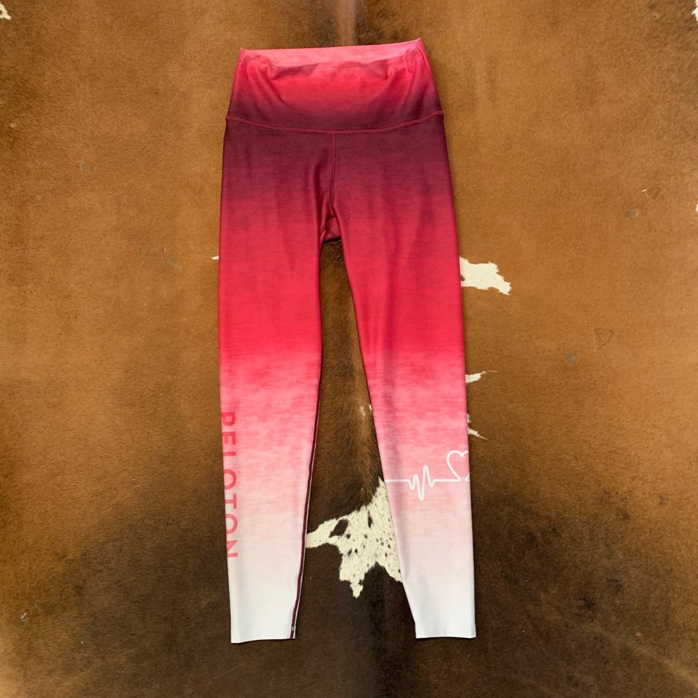 Peloton With Hearts Will Race Legging Sz M EUC